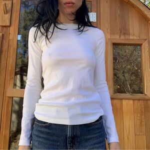 J. Crew Elegant White Long Sleeve Tee